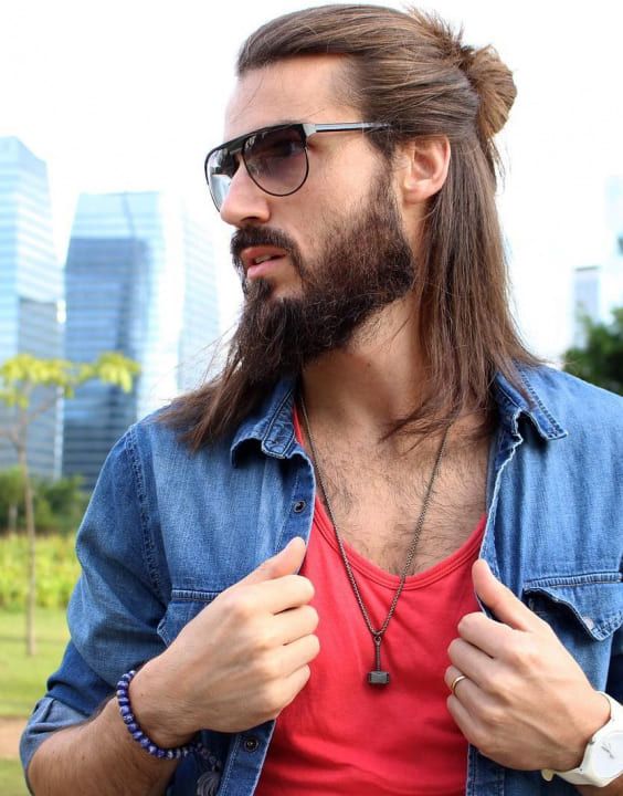 Half-Up, Half-Down Bun - Long Hairstyles For Men - Bewakoof Blog