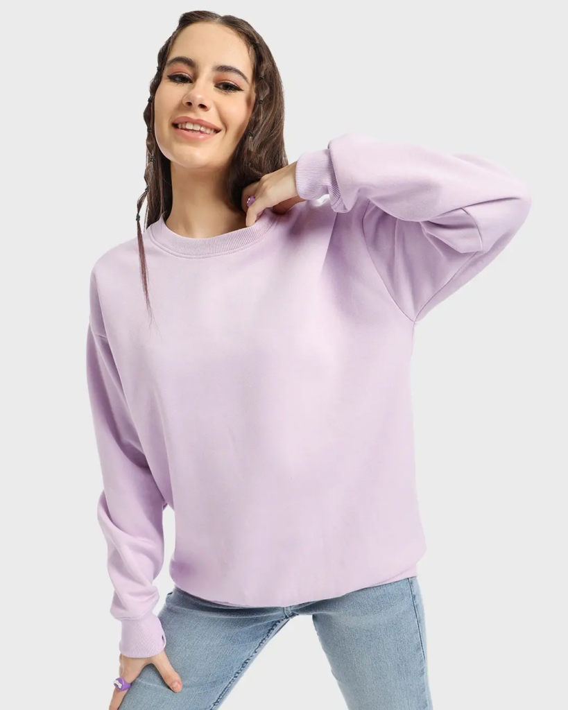 Women's Lavender Fog Oversized Sweatshirt - best women's sweatshirts