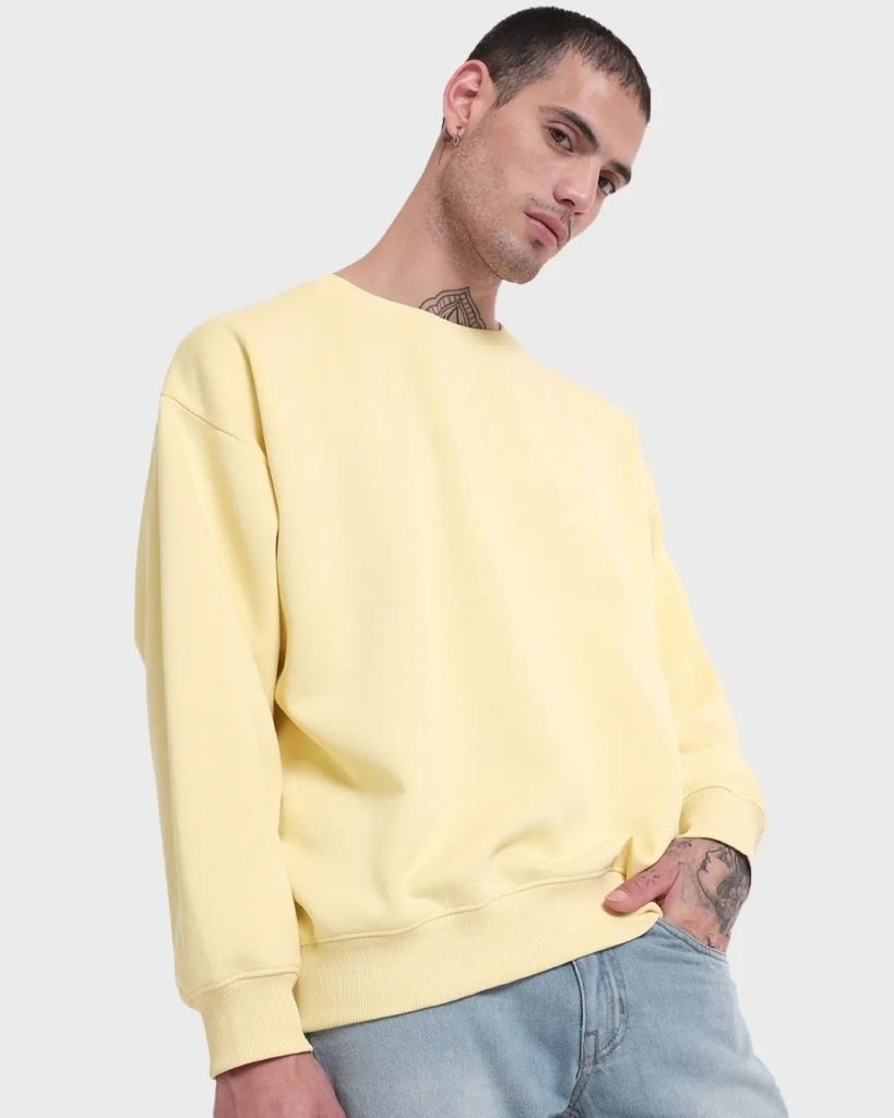 Men's Wax Yellow Oversized Sweatshirt