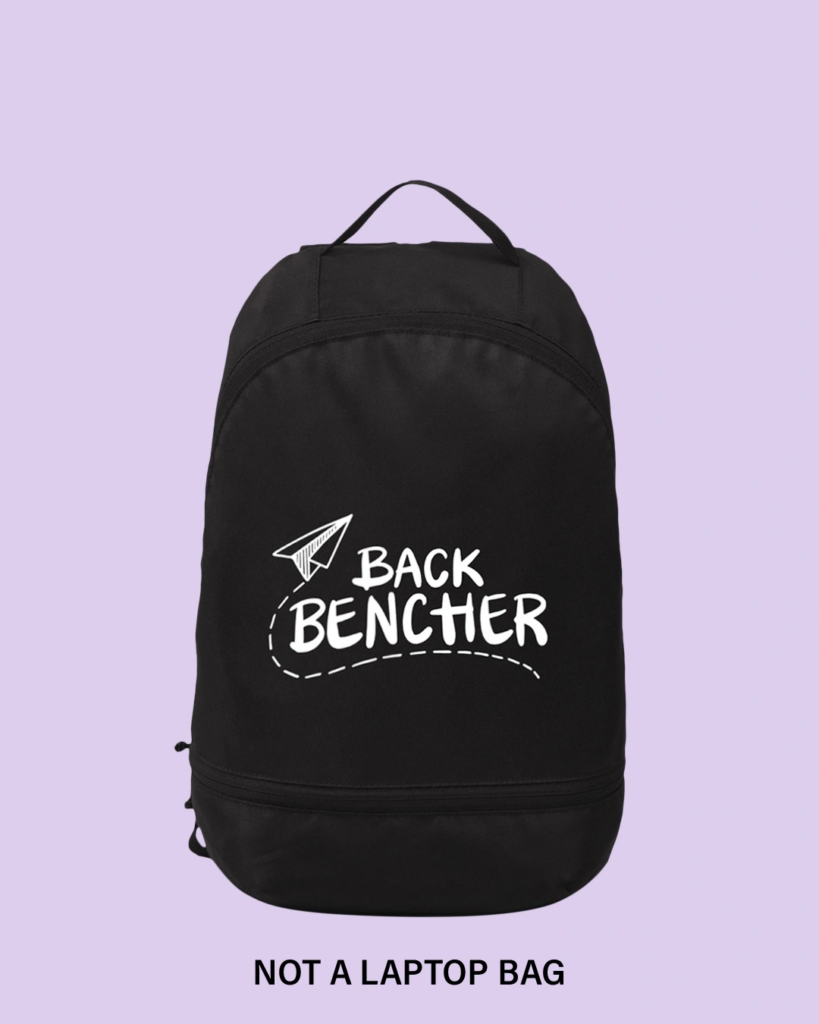 Last Benchers Printed Small Backpack Black