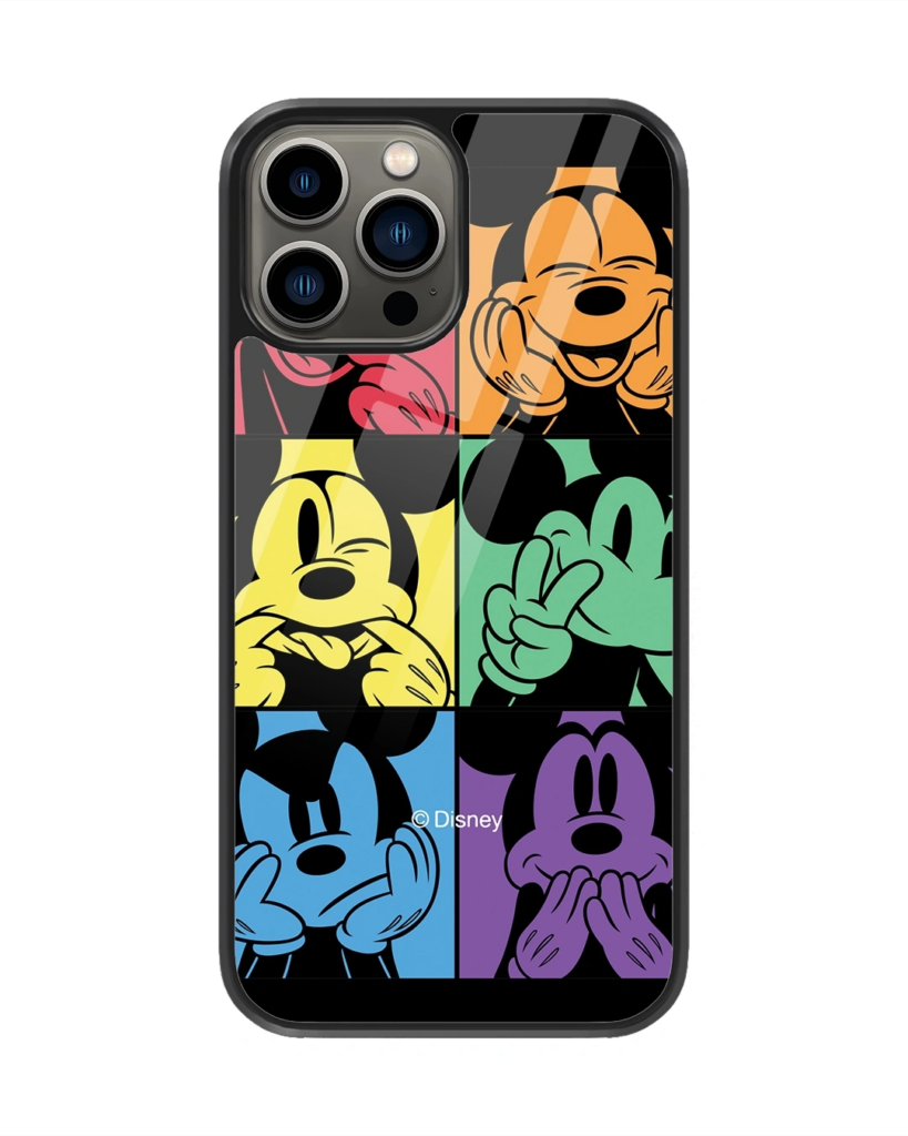 Mickey Face Premium Glass Cover for iPhone 13 Pro Max