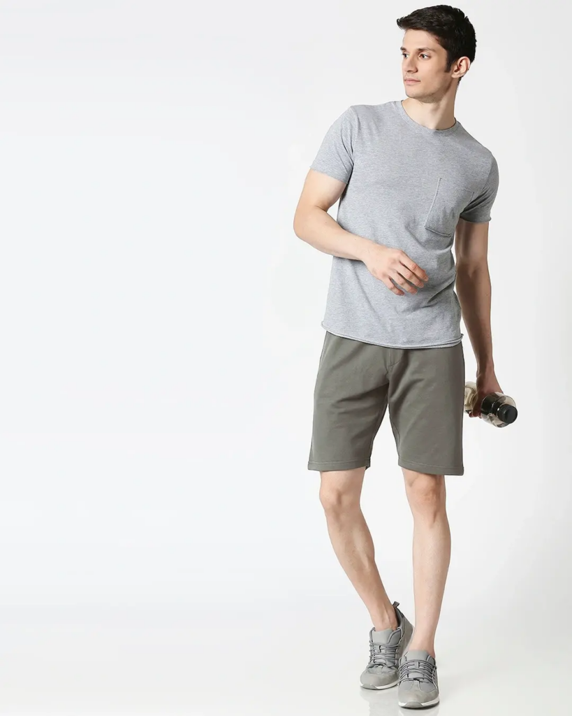 Men's Grey Casual Shorts