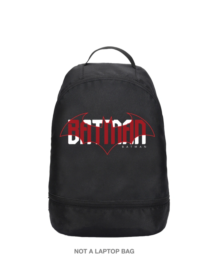 Unisex Black Batman Red Printed Small Backpack