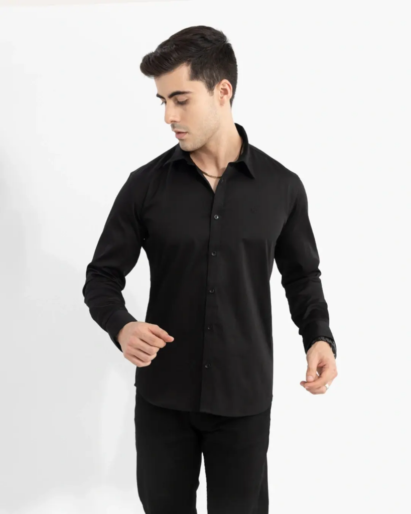 Men's Black On Loop Slim Fit Shirt