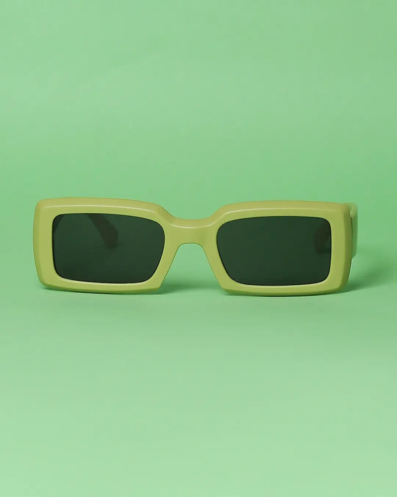 Unisex Neon Green Grandad Sunglasses