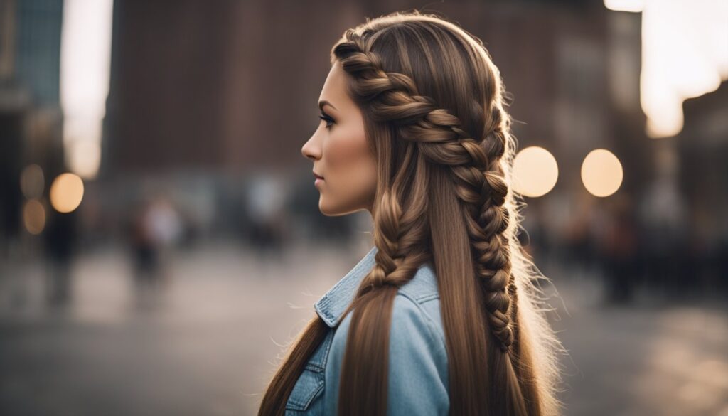 a woman with Braided Pieces hairstyle