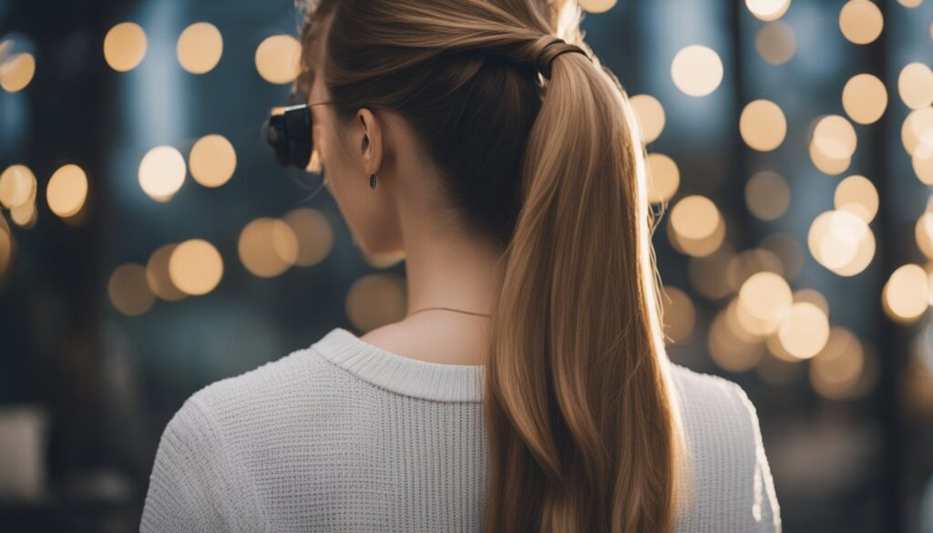 a woman with Low Ponytail 