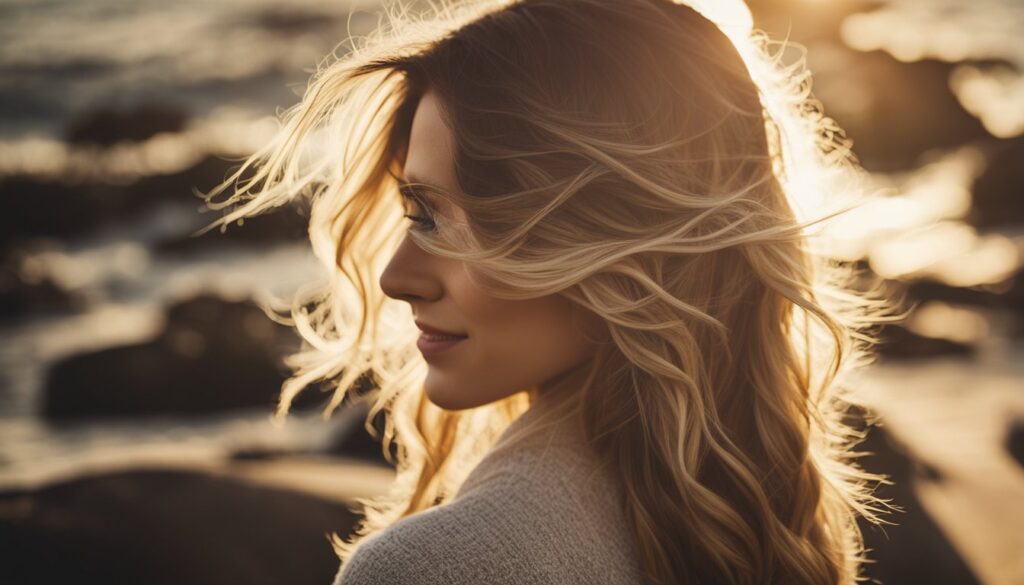 a woman with beach wavy hairstyle