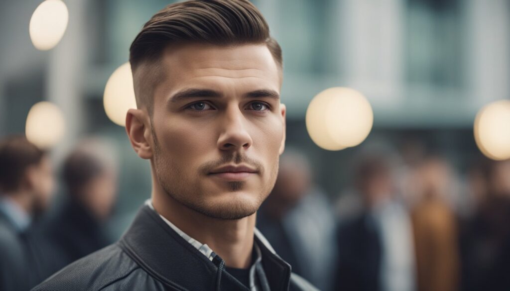 a man with crew cut hairstyle