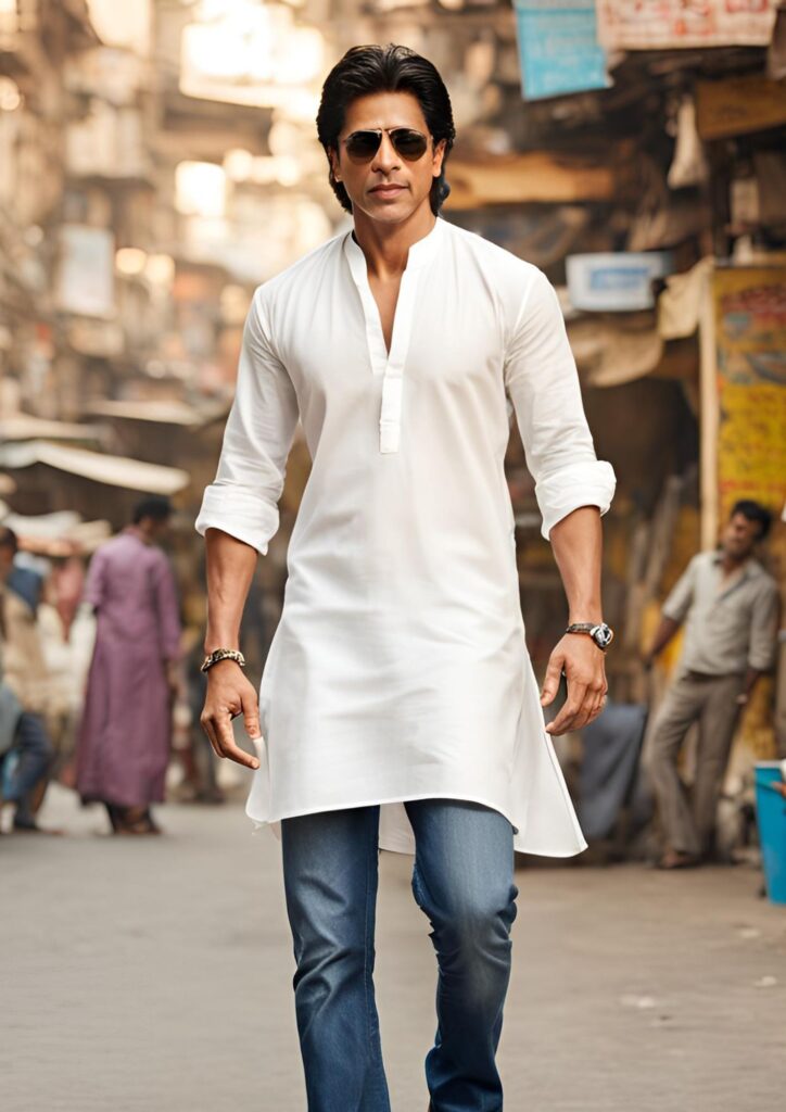 man paired a white kurta with jeans