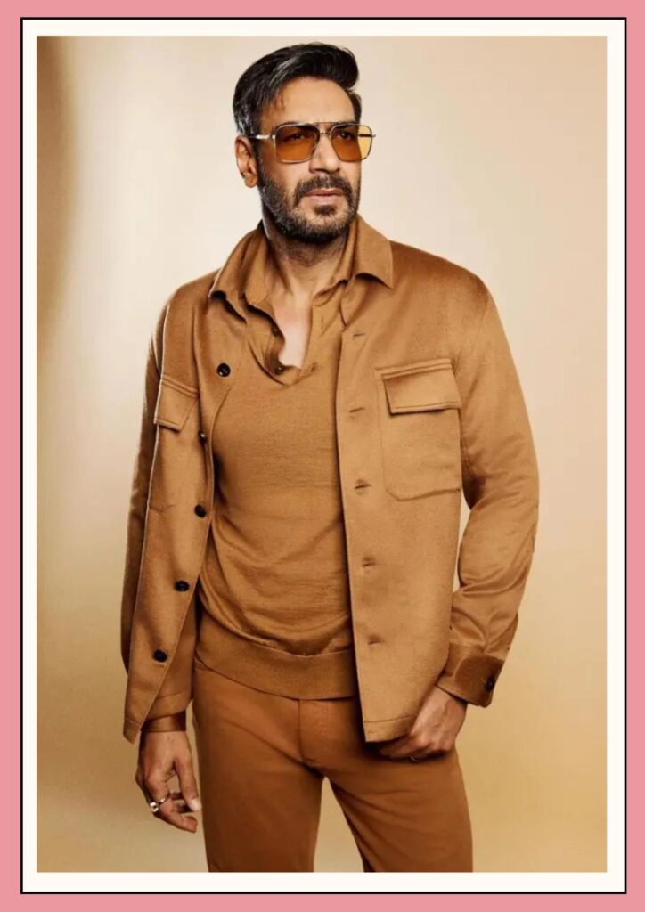 ajay devgn in brown dress with overcoat