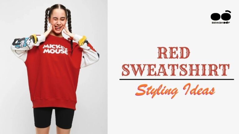 how to style red sweatshirt