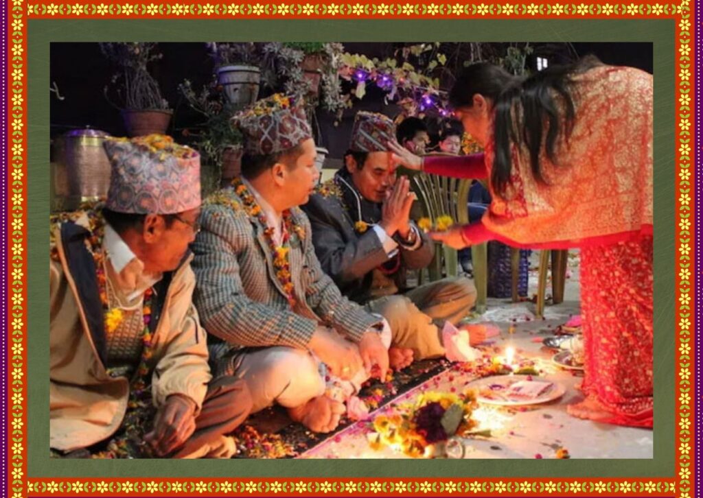 people doing the bhai dooj rituals